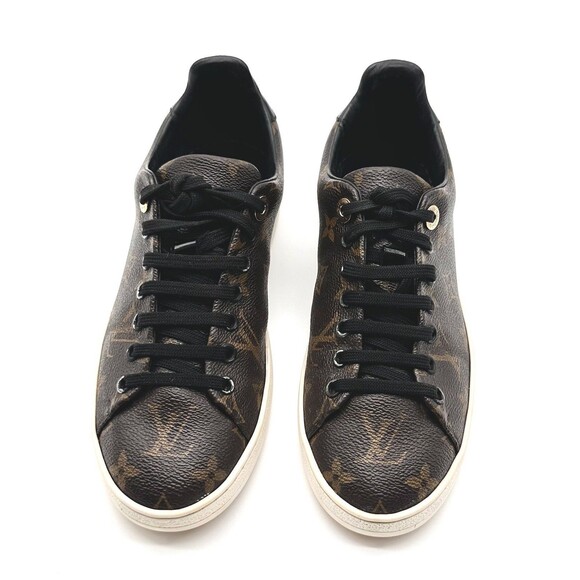 Louis Vuitton Frontrow Sneakers Brown Monogram Low Top Lace Up Shoes EU 37 US 7 - Picture 11 of 14